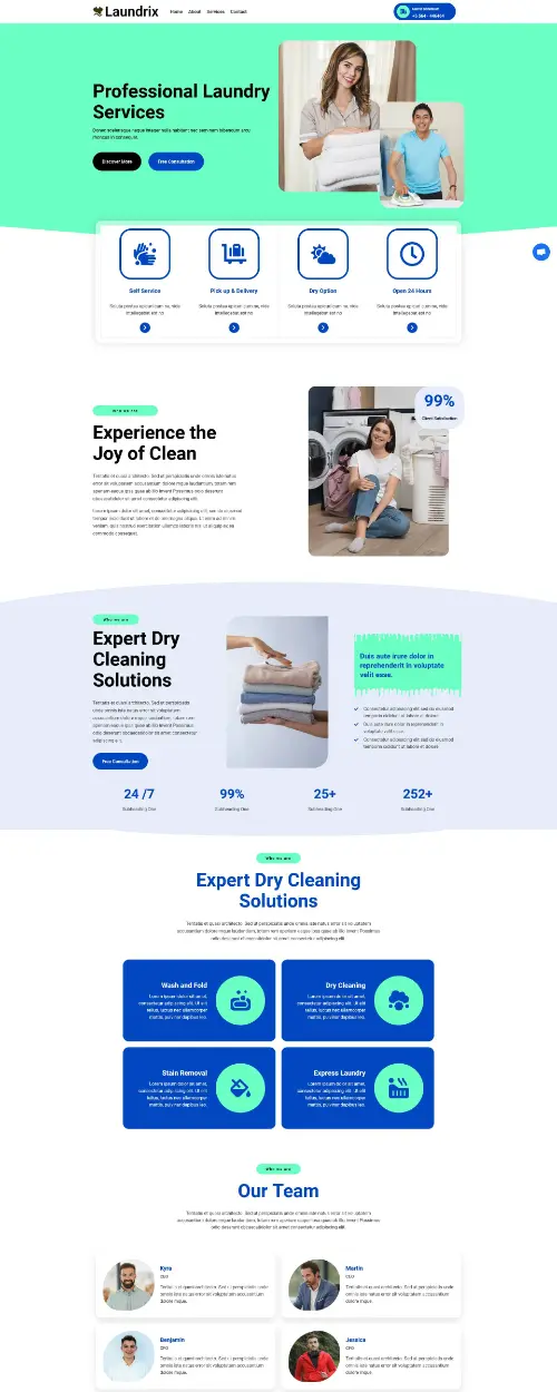 Laundrix laundry Elementor Template Kit