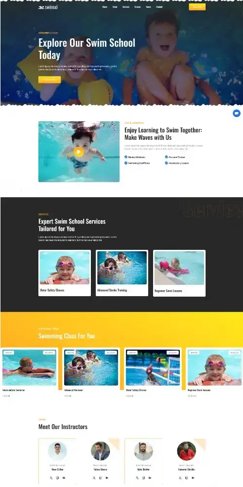 Swimxi Swim School Course Divi Layout Swimxi Swim School Course Divi Layout