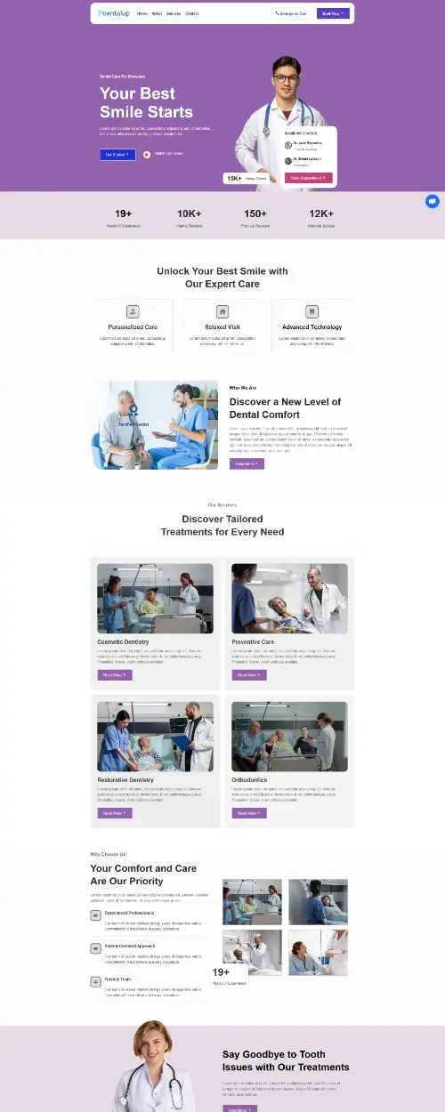 Dentalup Dentist Elementor Template Kit