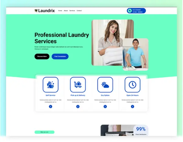 Laundrix laundry Elementor Template Kit