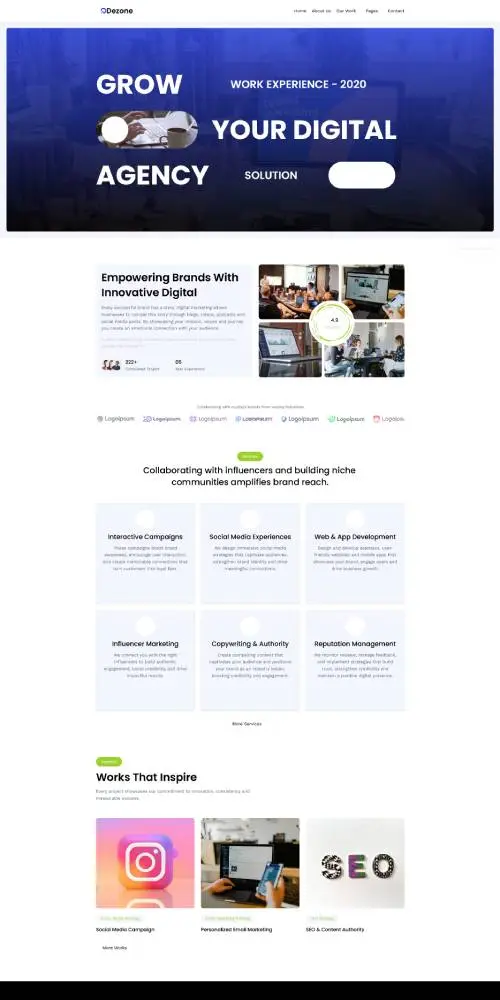 Dezone Digital Marketing Framer Template