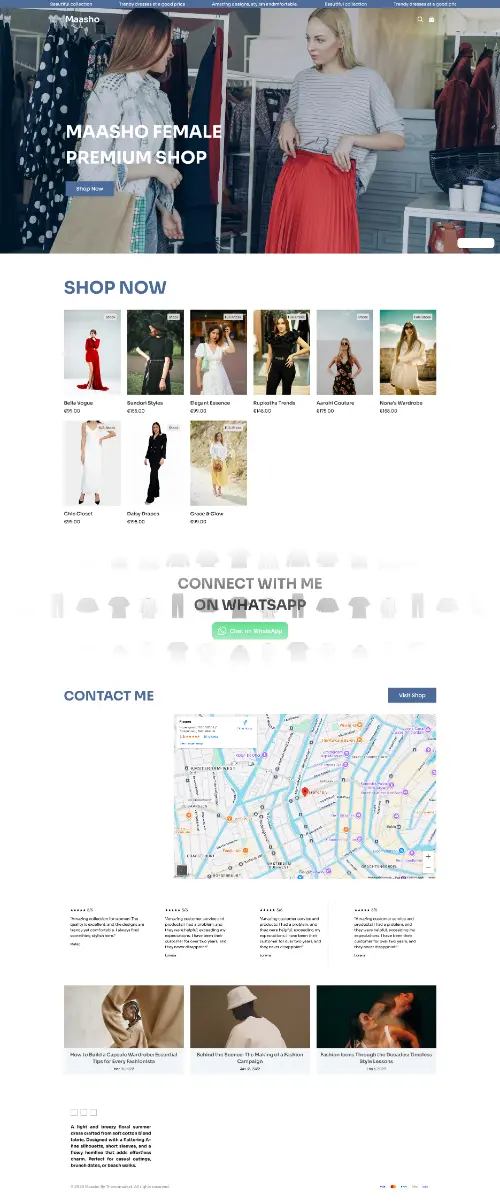 Maasho Free Framer Shop Template