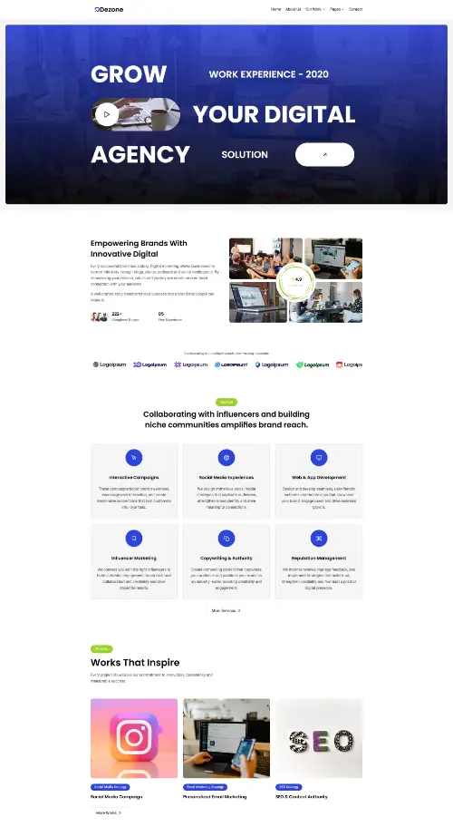 Dezone Digital Marketing Framer Template