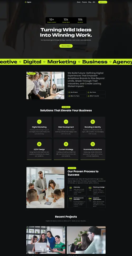 Ageno Creative Agency Framer Template