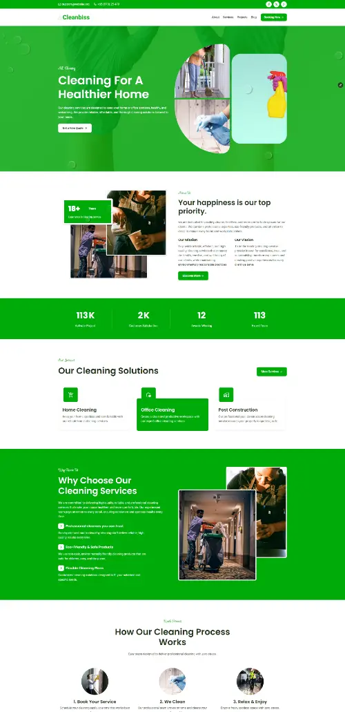 Cleanbiss Cleaning Framer Template