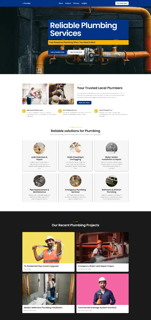 Plumbley Plumber Services Framer Template