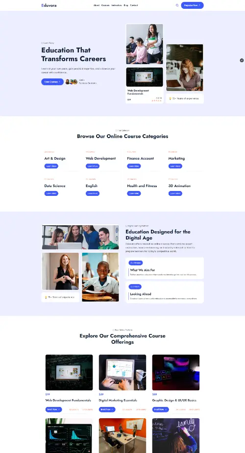 Eduvora Education Course Framer Template