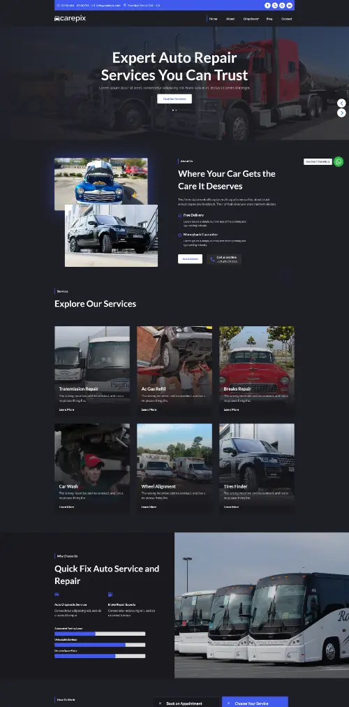 Carepix Car Repair Auto Divi Layout