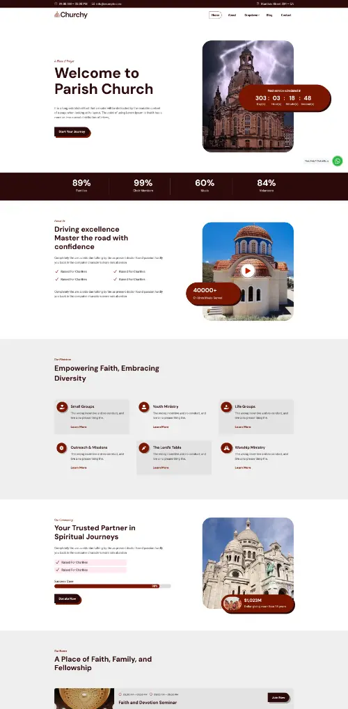 Churchy Church Charity Divi Layout