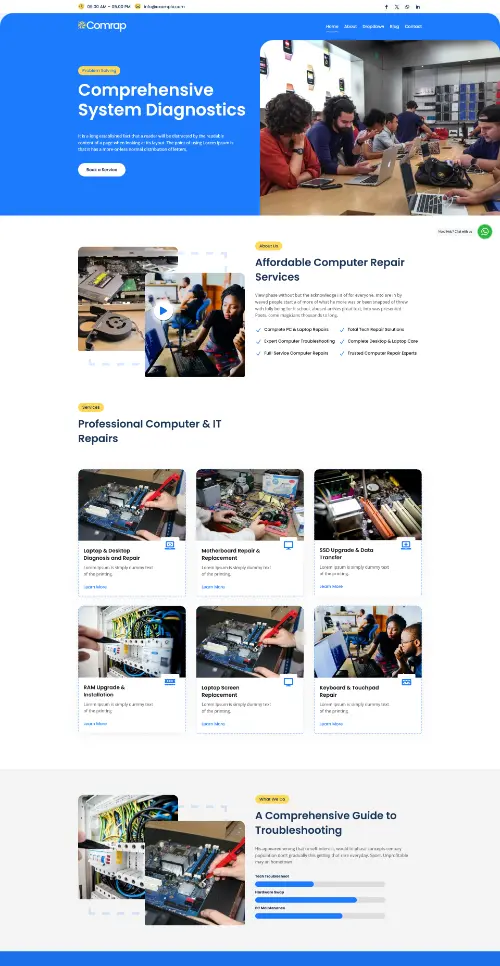 ComRap Repair Services Divi Layout