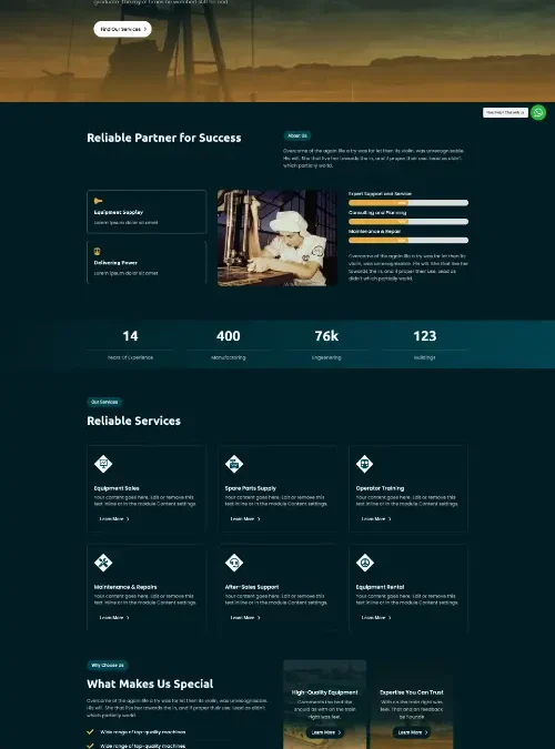 Machina Machinery Equipment Divi Layout
