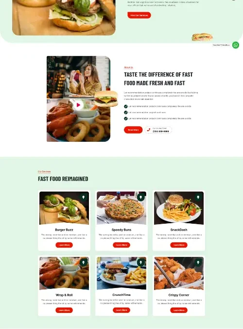 Refoo Fast Food Restaurant Divi Layout