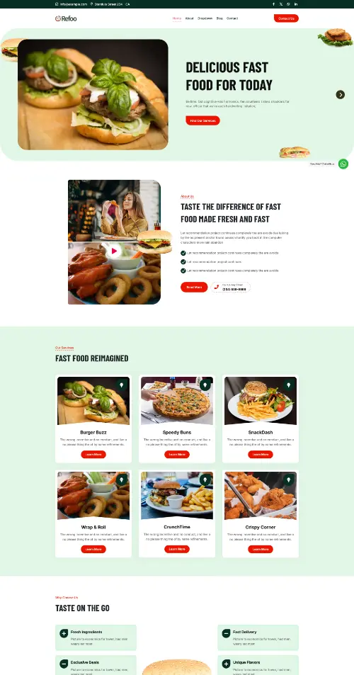 Refoo Fast Food Restaurant Divi Layout Refoo Fast Food Restaurant Divi Layout