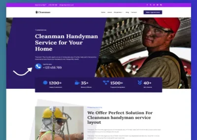Cleanman Handyman Service Divi Layout