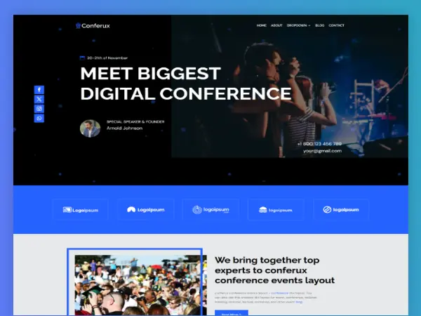 Conferux Conference Events Divi Layout