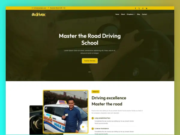 Drivex Driving School Divi Layout Drivex Driving School Divi Layout