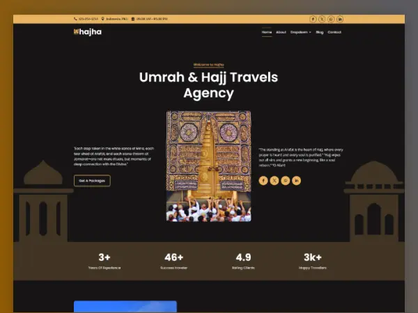 Hajha Hajj Umrah Agency Divi Layout