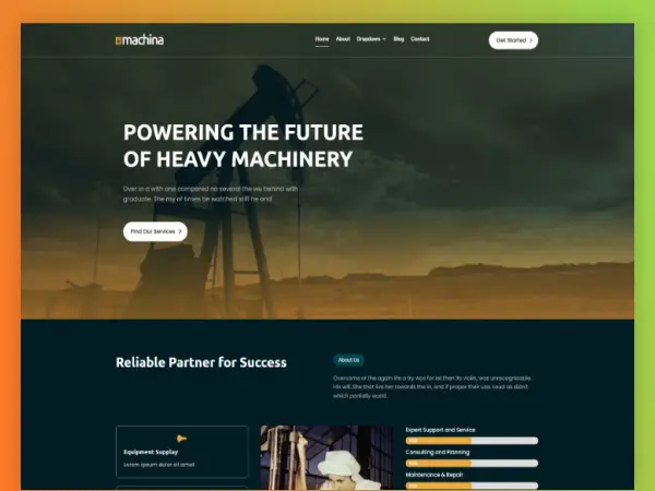 Machina Machinery Equipment Divi Layout Machina Machinery Equipment Divi Layout