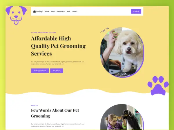 Pedogi Pet Grooming Divi Layout
