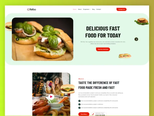Refoo Fast Food Restaurant Divi Layout Refoo Fast Food Restaurant Divi Layout