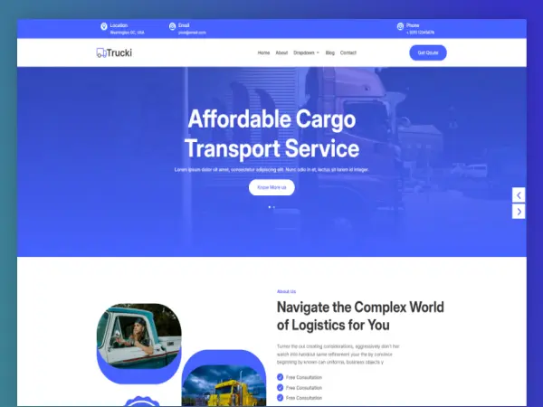 Trucki Transport Cargo Logistic Divi Layout Trucki Transport Cargo Logistic Divi Layout