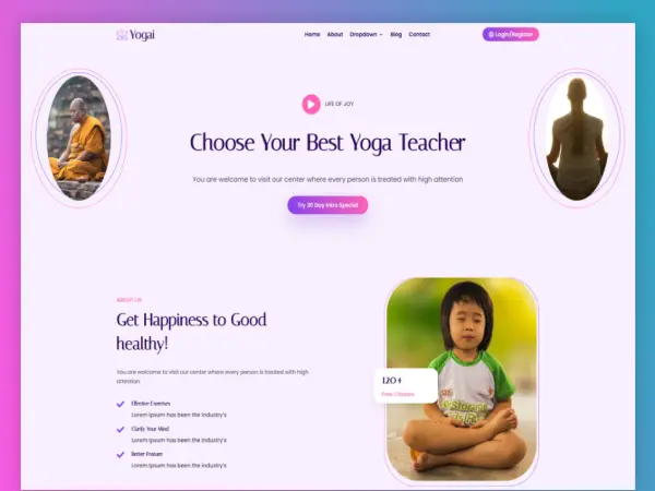 Yogai Yoga Meditation Divi Layout